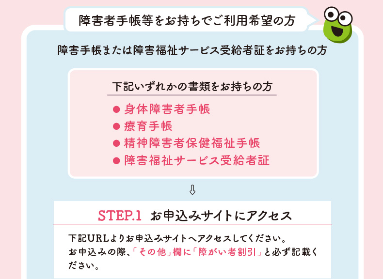 障害者手帳等をお落ちの方は